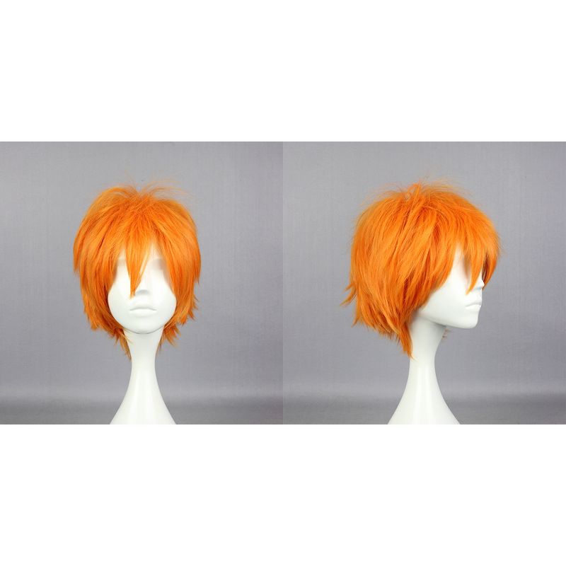 Unique Bargains Women's Wigs 12" Orange with Wig Cap Short Hair, 5 of 7