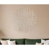 HomeRoots 37" X 38" Silver Metal Abstract Lines Round Hanging Dimensional Sculpture - 2 of 4