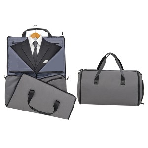Costway 2 in 1 Duffel Storage Bag Hanging Suit Travel Bag w/ Shoe Compartment & Strap - 1 of 4
