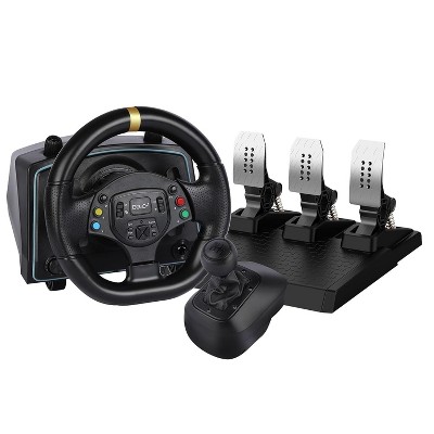 NBCP Racing Wheel with Responsive Hall Pedals & Dual Vibration Feedback for Xbox One, Xbox Series X|S, PS4, PS3, PC, Xbox 360, Nintendo Switch