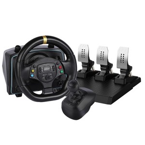 NBCP Racing Wheel with Responsive Hall Pedals & Dual Vibration Feedback for Xbox One, Xbox Series X|S, PS4, PS3, PC, Xbox 360, Nintendo Switch - 1 of 4