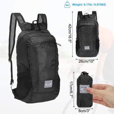 Unique Bargains Durable Polyester Material Water-Resistant Lightweight Portable Backpack Black — фото 3