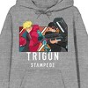 Trigun Stampede Group Art gray Heather Adult Hooded Sweatshirt - image 2 of 3