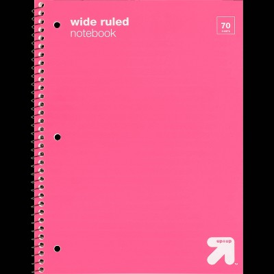 Wide Ruled 1 Subject Flexible Plastic Cover Spiral Notebook - up & up™