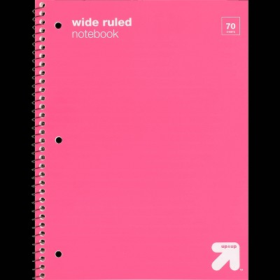 Wide Ruled 1 Subject Flexible Plastic Cover Spiral Notebook - up&up™