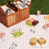 Juvale Juvale Wicker Picnic Basket for 4 with Utensils, Glasses, and Insulated Cooler Bag - Luxury Camping, Picnic Essentials - 4 of 4