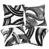 Black and White Striped Throw Pillows Covers 18x18 Set of 4 Abstract Art Decorative Square Pillow Case - 3 of 4