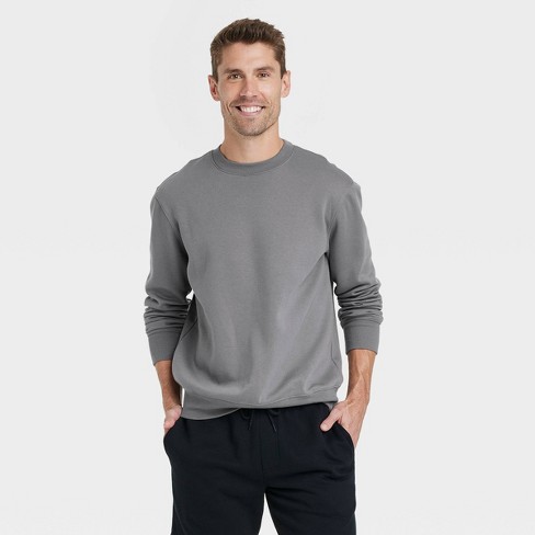Men's Regular Fit Crewneck Pullover Sweatshirt - Goodfellow & Co™ Gray ...