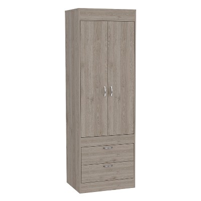 NicBex 70.40"H Armoire Wardrobe Closet Storage Cabinet with 2 Doors & Shelves & 2 Drawer for Bedroom