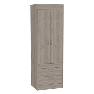NicBex 70.40"H Armoire Wardrobe Closet Storage Cabinet with 2 Doors & Shelves & 2 Drawer for Bedroom - 1 of 4