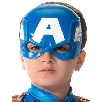 HalloweenCostumes.com    Captain America Kid's Superhero Half Mask., White/Blue