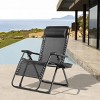 Outdoor Adjustable Folding Lounge Chair with Pillows & Cup Holder - Black - WELLFOR: UV & Fade-Resistant, 500lb Capacity - 3 of 3