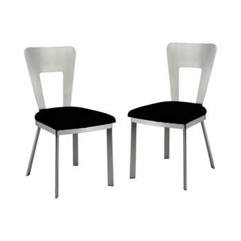 Set of 2 Langton Rectangular Back Chairs Silver/Black - HOMES: Inside + Out