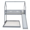 PAGED Twin Size Bunk Bed House Shaped Metal Bed Frame with Slide, Stairs and Guardrail for Bedroom - 4 of 4