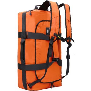90L Water Resistant Backpack Duffle Heavy Duty Convertible Duffle Bag with Backpack Straps for Gym, Sports, Travel, Orange - 1 of 4