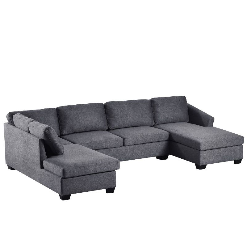 3-Piece U-shape Large Sectional Sofa with Thick Cushions, Chaise Lounge Couch for Living Room, Indoor Furniture - Maison Boucle, 3 of 9