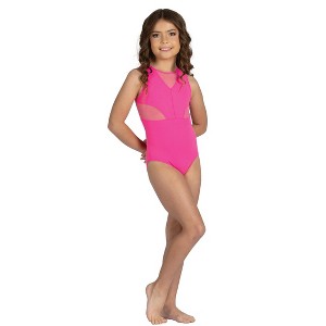 Girl's Leotard Danz N Motion 24129C-Scout Mesh Inserts Many Colors - 1 of 4