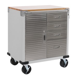 Seville Classics UltraHD 4-Drawer Cabinet with Wood Top, 28" x 25" x 34.5" - 1 of 4