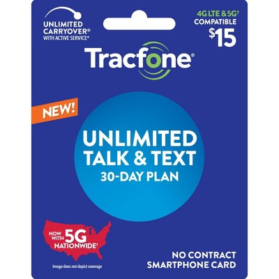 Tracfone Unlimited Talk/Text 30-Day Plan Smartphone Card (Email Delivery) - $15