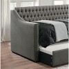 Modern Design Dark Gray Polyester Polyester 1pc Sofa Bed w Trundle Button-Tufted Detail Nailhead Trim Day Bed - 2 of 4