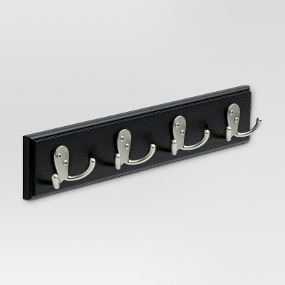 9 Key Rack with 4 Hooks - White/Satin Nickel - Threshold™