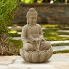 John Timberland Sitting Buddha Zen Outdoor Water Fountain with LED Light 22" for Yard Garden Patio Home Deck Porch Exterior Balcony Meditation - 2 of 4