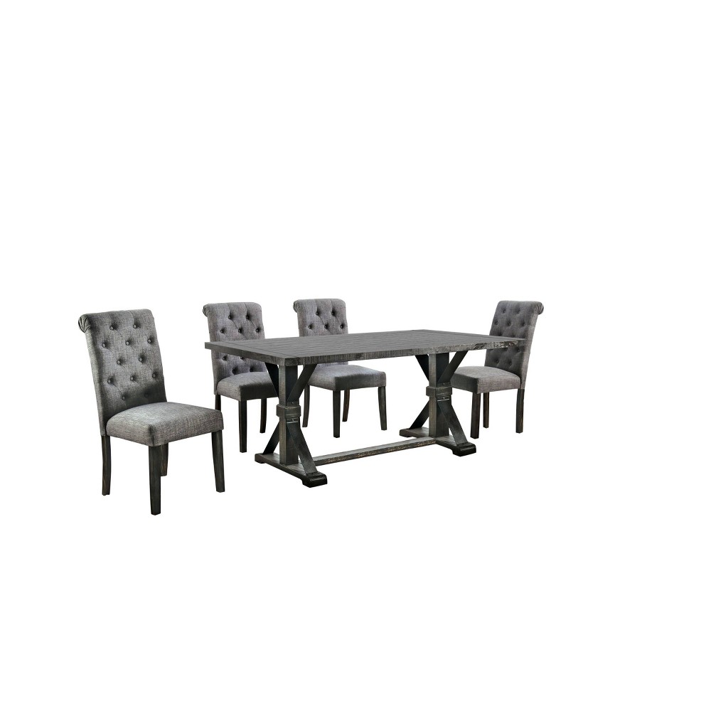 Photos - Dining Table 5pc Hepburn Dining Set Antique Black/Gray - HOMES: Inside + Out