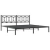 vidaXL Metal Bed Frame without Mattress with Headboard Black 76"x79.9" - 3 of 4