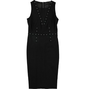 Rachel Roy Womens Embellished Mesh Sheath Dress, Black, Large - 1 of 2