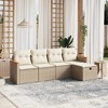 vidaXL 6 Piece Patio Sofa Set with Cushions Poly Rattan - 2 of 4