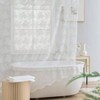 White Lace Shower Curtain with Attach Valance, Elegant Floral Sheer Scalloped Bathroom Decor 72x 72 Inch - 4 of 4