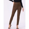 INSPIRE CHIC Women's Faux Suede High Waisted Elastic Slim Casual Leggings Pants - 3 of 4