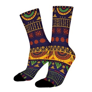 Boho Style Fabric Women Printed Crew Socks Funny Funky Socks Soft Polyester Novelty Gifts for Artists Men - 1 of 1