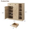 Shoe Cabinet with Barn Doors & Drawers, 42'' Tall Storage Cabinet with Adjustable Shelves - 3 of 4