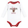 Hudson Baby Cotton Long-Sleeve Bodysuits, White Christmoose 3-Pack - image 3 of 4