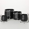 Sullivans 6", 5", 4" & 3" Ebony Ribbed Round Pots Set of 4, Black - 4 of 4