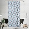Geometric Lattice Shower Curtain, Geometric Lattice Cotton Blend Fabric, Modern Bathroom Decor - 2 of 4