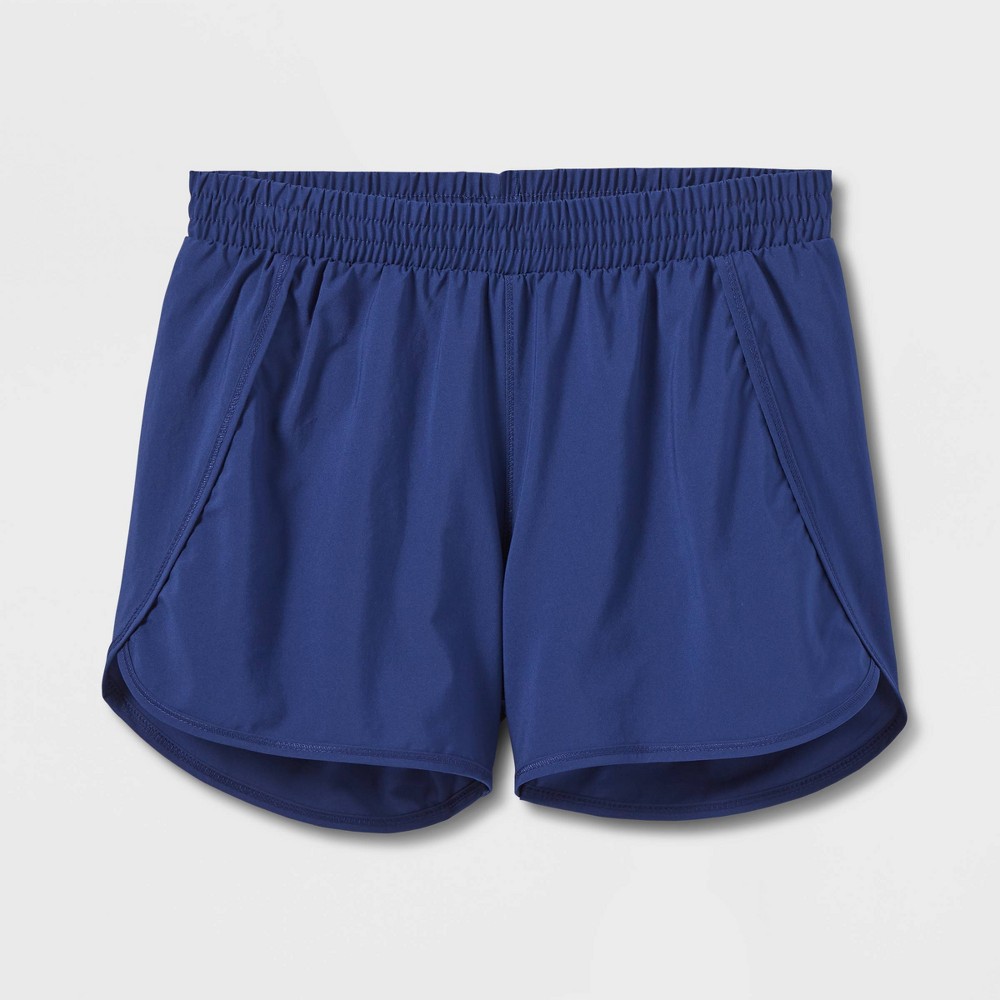 Size L (10/12) All In Motion Youth Girls' Sapphire Blue Lightweight Running Shorts