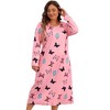 Agnes Orinda Women's Plus Size Crew Neck Long Sleeve Casual Maxi Nightgown - 3 of 4
