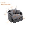 ModernLuxe Oversized Swivel Accent Chair with Ottoman, 360° Rotation Wide Seat Chenille Chair with 3 Pillows for Living Room - 3 of 4
