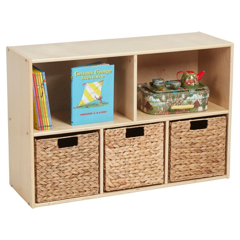 ECR4Kids Birch Streamline 5-Compartment Storage Cabinet, Wood Toy Storage Shelves for Kids, 4 of 14