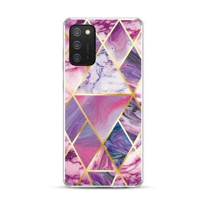 MyBat Fusion Protector Cover Case Compatible With Samsung Galaxy A02s - Electroplated Purple Marbling