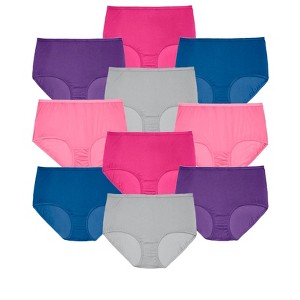 Comfort Choice Plus Size Full Coverage Nylon Brief 10-Pack - 1 of 4