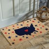 tagltd 18" x 30" Red White Blue USA Map with Stars Rectangle Indoor and Outdoor Coir Door Welcome Mat 4th of July Patriotic Beige Background - 2 of 4