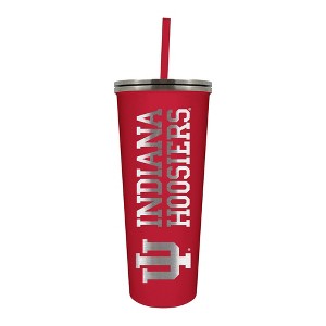 NCAA Indiana Hoosiers 24oz Skinny Tumbler with Straw - 1 of 4