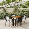 vidaXL Modern Lounge Set, 5 Piece Patio Dining Set, Outdoor Furniture with Cushions, Black Poly Rattan & Solid Acacia Wood Tabletop - 2 of 4