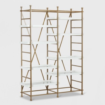 Yves Metal Bookcase Etagere White Cosmoliving By Cosmopolitan