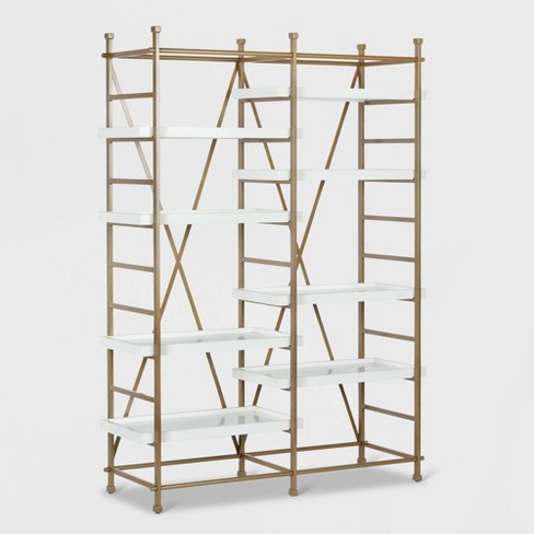 Yves Metal Bookcase Etagere White Cosmoliving By Cosmopolitan