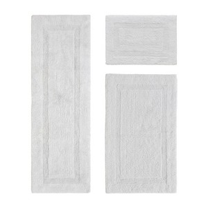 Lux Premium 100% Cotton  Ultra-Soft Tufted Solid Reversible 3 Piece Bath Rug Set, Water-Absorbent, Durable, Machine Washable Bathroom Rug - 1 of 4