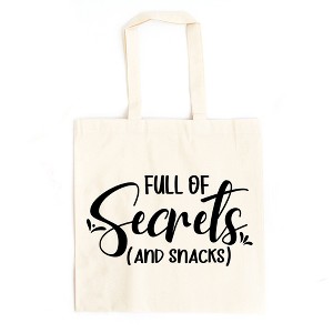City Creek Prints Full Of Secrets And Snacks Canvas Tote Bag - 15x16 - Natural - 1 of 2